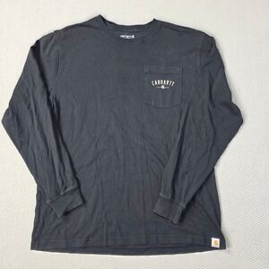 Carhartt Loose Fit Long Sleeve Pocket T Shirt Mens‎ Medium Black